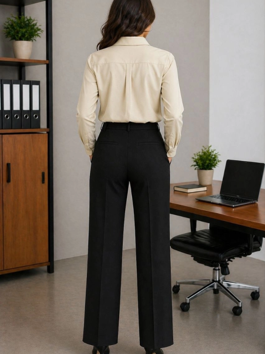 Kadın Uzun Kol Gömlek Düğmeli Klasik Yaka Günlük Ve Ofis Şıklığına Uygun - Bej