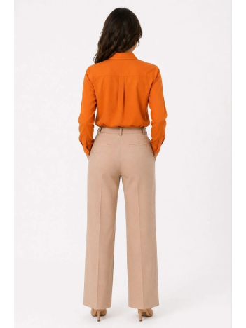 Kadın Uzun Kol Gömlek Düğmeli Klasik Yaka Günlük Ve Ofis Şıklığına Uygun - Turuncu