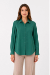 Kadın Uzun Kol Gömlek Düğmeli Klasik Yaka Günlük Ve Ofis Şıklığına Uygun - Çimen Yeşili