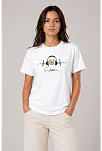 Kadın Müzik Temalı Baskılı Tişört Bisiklet Yaka Kısa Kol T-shirt - Beyaz Kadın Müzik Temalı Baskılı Tişört Bisiklet Yaka Kısa Kol T-shirt - Beyaz