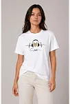 Kadın Müzik Temalı Baskılı Tişört Bisiklet Yaka Kısa Kol T-shirt - Beyaz Kadın Müzik Temalı Baskılı Tişört Bisiklet Yaka Kısa Kol T-shirt - Beyaz
