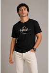 Erkek Müzik Temalı Baskılı Tişört Bisiklet Yaka Kısa Kol T-shirt - Siyah Erkek Müzik Temalı Baskılı Tişört Bisiklet Yaka Kısa Kol T-shirt - Siyah