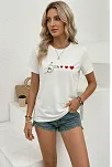 Kadın Minimal Kalp İşaret Baskılı Tişört Kısa Kol Yazlık T-shirt - Beyaz Kadın Minimal Kalp İşaret Baskılı Tişört Kısa Kol Yazlık T-shirt - Beyaz