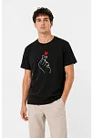 Erkek Kore Parmak Kalp Aşk Temalı Minimal Baskılı Tişört Yazlık Kısa Kol T-shirt - Siyah