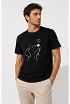 Erkek Köpek Figürlü Minimal Baskılı Tişört Kısa Kol Yazlık T-shirt - Siyah Erkek Köpek Figürlü Minimal Baskılı Tişört Kısa Kol Yazlık T-shirt - Siyah