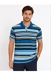 Erkek Çizgili Polo Yaka Tişört Kısa Kol Yazlık T-shirt Regular Fit - Mavi Erkek Çizgili Polo Yaka Tişört Kısa Kol Yazlık T-shirt Regular Fit - Mavi