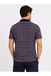 Erkek Pike Kumaş Gül Kurusu Çizgili Polo Yaka Tişört Kısa Kol T-shirt - Siyah