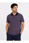Erkek Pike Kumaş Gül Kurusu Çizgili Polo Yaka Tişört Kısa Kol T-shirt - Siyah