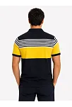 Erkek Pike Kumaş Çizgili Polo Yaka Tişört Kısa Kol Yazlık T-shirt - Lacivert