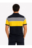 Erkek Pike Kumaş Çizgili Polo Yaka Tişört Kısa Kol Yazlık T-shirt - Lacivert