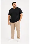 Erkek Battal Big Size Basic Tişört Bisiklet Yaka Rahat Kalıp T-shirt - Siyah