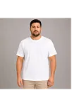 Erkek Battal Big Size Basic Tişört Bisiklet Yaka Rahat Kalıp T-shirt - Beyaz