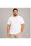 Erkek Battal Big Size Basic Tişört Bisiklet Yaka Rahat Kalıp T-shirt - Beyaz