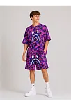 Erkek Çocuk Oversize Kalıp Pubg Bape X Shark Nakışlı Cepli Şort Takım - Mor Erkek Çocuk Oversize Kalıp Pubg Bape X Shark Nakışlı Cepli Şort Takım - Mor