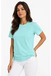 Kadın T-shirt Bisiklet Yaka Slim Fit Likralı Tişört Günlük Basic Body - Turkuaz Kadın T-shirt Bisiklet Yaka Slim Fit Likralı Tişört Günlük Basic Body - Turkuaz