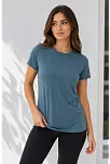 Kadın Basic Tişört Bisiklet Yaka Kısa Kol Günlük Yazlık Slim Fit T-shirt - Füme Kadın Basic Tişört Bisiklet Yaka Kısa Kol Günlük Yazlık Slim Fit T-shirt - Füme