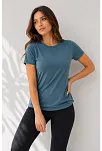 Kadın Basic Tişört Bisiklet Yaka Kısa Kol Günlük Yazlık Slim Fit T-shirt - Füme Kadın Basic Tişört Bisiklet Yaka Kısa Kol Günlük Yazlık Slim Fit T-shirt - Füme