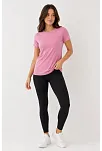 Kadın Basic Tişört Bisiklet Yaka Kısa Kol Günlük Yazlık Slim Fit T-shirt - Pembe