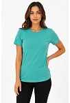 Kadın Basic Tişört Bisiklet Yaka Kısa Kol Günlük Yazlık Slim Fit T-shirt - Su Yeşili Kadın Basic Tişört Bisiklet Yaka Kısa Kol Günlük Yazlık Slim Fit T-shirt - Su Yeşili