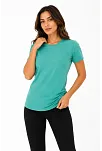 Kadın Basic Tişört Bisiklet Yaka Kısa Kol Günlük Yazlık Slim Fit T-shirt - Su Yeşili Kadın Basic Tişört Bisiklet Yaka Kısa Kol Günlük Yazlık Slim Fit T-shirt - Su Yeşili
