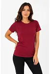 Kadın Basic Tişört Bisiklet Yaka Kısa Kol Günlük Yazlık Slim Fit T-shirt - Bordo Kadın Basic Tişört Bisiklet Yaka Kısa Kol Günlük Yazlık Slim Fit T-shirt - Bordo