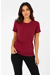 Kadın Basic Tişört Bisiklet Yaka Kısa Kol Günlük Yazlık Slim Fit T-shirt - Bordo Kadın Basic Tişört Bisiklet Yaka Kısa Kol Günlük Yazlık Slim Fit T-shirt - Bordo