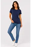 Kadın Basic Tişört Bisiklet Yaka Kısa Kol Günlük Yazlık Slim Fit T-shirt - Lacivert Kadın Basic Tişört Bisiklet Yaka Kısa Kol Günlük Yazlık Slim Fit T-shirt - Lacivert