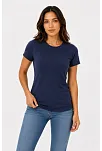 Kadın Basic Tişört Bisiklet Yaka Kısa Kol Günlük Yazlık Slim Fit T-shirt - Lacivert Kadın Basic Tişört Bisiklet Yaka Kısa Kol Günlük Yazlık Slim Fit T-shirt - Lacivert