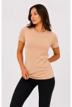 Kadın Basic Tişört Bisiklet Yaka Kısa Kol Günlük Yazlık Slim Fit T-shirt - Bej Kadın Basic Tişört Bisiklet Yaka Kısa Kol Günlük Yazlık Slim Fit T-shirt - Bej
