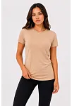 Kadın Basic Tişört Bisiklet Yaka Kısa Kol Günlük Yazlık Slim Fit T-shirt - Bej Kadın Basic Tişört Bisiklet Yaka Kısa Kol Günlük Yazlık Slim Fit T-shirt - Bej
