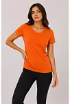 Kadın Basic Tişört Bisiklet Yaka Kısa Kol Günlük Yazlık Slim Fit T-shirt - Turuncu Kadın Basic Tişört Bisiklet Yaka Kısa Kol Günlük Yazlık Slim Fit T-shirt - Turuncu