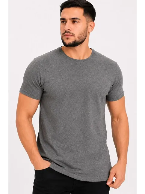 Erkek Basic Tişört Bisiklet Yaka Kısa Kol Günlük Yazlık Slim Fit T-shirt - Antrasit Erkek Basic Tişört Bisiklet Yaka Kısa Kol Günlük Yazlık Slim Fit T-shirt - Antrasit