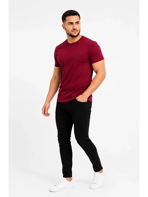 Erkek Basic Tişört Bisiklet Yaka Kısa Kol Günlük Yazlık Slim Fit T-shirt - Bordo Erkek Basic Tişört Bisiklet Yaka Kısa Kol Günlük Yazlık Slim Fit T-shirt - Bordo