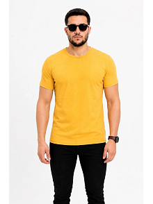 Erkek Basic Tişört Bisiklet Yaka Kısa Kol Günlük Yazlık Slim Fit T-shirt - Sarı Erkek Basic Tişört Bisiklet Yaka Kısa Kol Günlük Yazlık Slim Fit T-shirt - Sarı