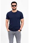 Erkek Basic Tişört Bisiklet Yaka Kısa Kol Günlük Yazlık Slim Fit T-shirt - Lacivert Erkek Basic Tişört Bisiklet Yaka Kısa Kol Günlük Yazlık Slim Fit T-shirt - Lacivert