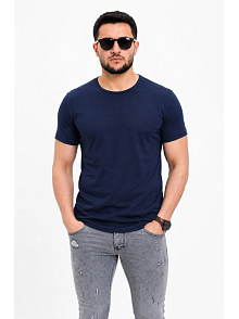 Erkek Basic Tişört Bisiklet Yaka Kısa Kol Günlük Yazlık Slim Fit T-shirt - Lacivert Erkek Basic Tişört Bisiklet Yaka Kısa Kol Günlük Yazlık Slim Fit T-shirt - Lacivert