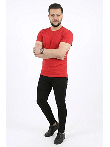 Erkek Basic Tişört Bisiklet Yaka Kısa Kol Günlük Yazlık Slim Fit T-shirt - Kırmızı Erkek Basic Tişört Bisiklet Yaka Kısa Kol Günlük Yazlık Slim Fit T-shirt - Kırmızı