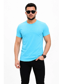 Erkek Basic Tişört Bisiklet Yaka Kısa Kol Günlük Yazlık Slim Fit T-shirt - Açık Mavi Erkek Basic Tişört Bisiklet Yaka Kısa Kol Günlük Yazlık Slim Fit T-shirt - Açık Mavi