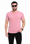 Erkek Basic Tişört Bisiklet Yaka Kısa Kol Günlük Yazlık Slim Fit T-shirt - Pembe