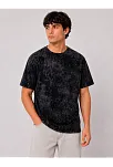 Erkek Yıkamalı Washed Effect Tişört Bisiklet Yaka Sokak Stil Kısa Kol T-shirt - Siyah Erkek Yıkamalı Washed Effect Tişört Bisiklet Yaka Sokak Stil Kısa Kol T-shirt - Siyah