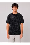 Erkek Yıkamalı Washed Effect Tişört Bisiklet Yaka Sokak Stil Kısa Kol T-shirt - Siyah Erkek Yıkamalı Washed Effect Tişört Bisiklet Yaka Sokak Stil Kısa Kol T-shirt - Siyah