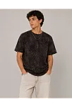 Erkek Yıkamalı Washed Effect Tişört Bisiklet Yaka Sokak Stil Kısa Kol T-shirt - Füme Erkek Yıkamalı Washed Effect Tişört Bisiklet Yaka Sokak Stil Kısa Kol T-shirt - Füme