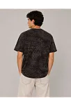 Erkek Yıkamalı Washed Effect Tişört Bisiklet Yaka Sokak Stil Kısa Kol T-shirt - Füme Erkek Yıkamalı Washed Effect Tişört Bisiklet Yaka Sokak Stil Kısa Kol T-shirt - Füme