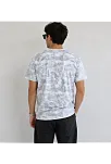 Erkek Batik Desenli Tişört Bisiklet Yaka Kısa Kol Regular Fit T-shirt - Gri Erkek Batik Desenli Tişört Bisiklet Yaka Kısa Kol Regular Fit T-shirt - Gri