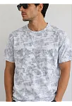 Erkek Batik Desenli Tişört Bisiklet Yaka Kısa Kol Regular Fit T-shirt - Gri Erkek Batik Desenli Tişört Bisiklet Yaka Kısa Kol Regular Fit T-shirt - Gri