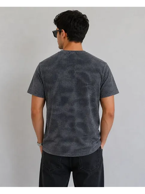 Erkek Batik Desenli Tişört Bisiklet Yaka Kısa Kol Regular Fit T-shirt - Füme Erkek Batik Desenli Tişört Bisiklet Yaka Kısa Kol Regular Fit T-shirt - Füme