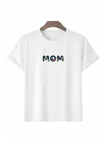 Anneler Günü Hediye Mom Çiçek Baskılı Oversize Bisiklet Yaka T-shirt - Beyaz Anneler Günü Hediye Mom Çiçek Baskılı Oversize Bisiklet Yaka T-shirt - Beyaz