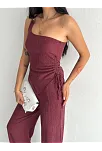Asimetrik Crop Pantalon İkili Takım - Gül Kurusu