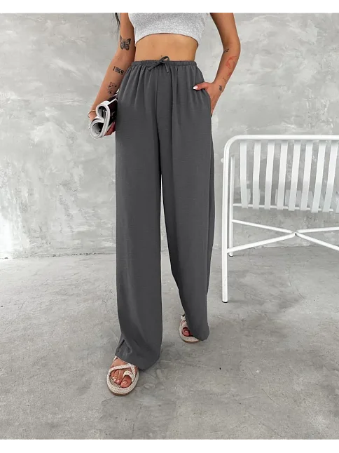Kadın Ayrobin Oversize Kadın Pantolon - Füme Kadın Ayrobin Oversize Kadın Pantolon - Füme