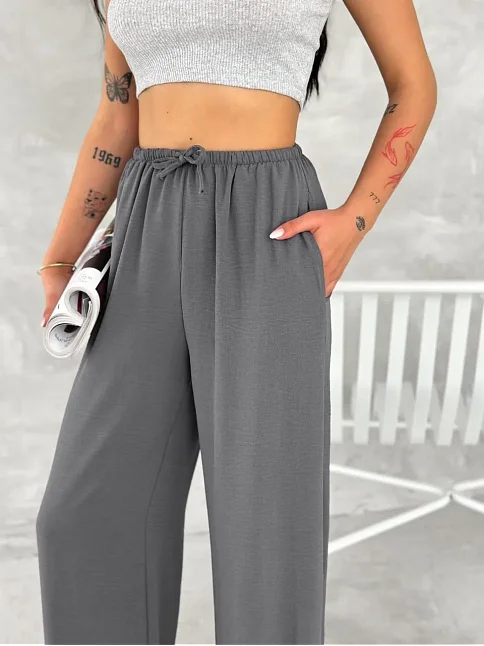 Kadın Ayrobin Oversize Kadın Pantolon - Füme Kadın Ayrobin Oversize Kadın Pantolon - Füme